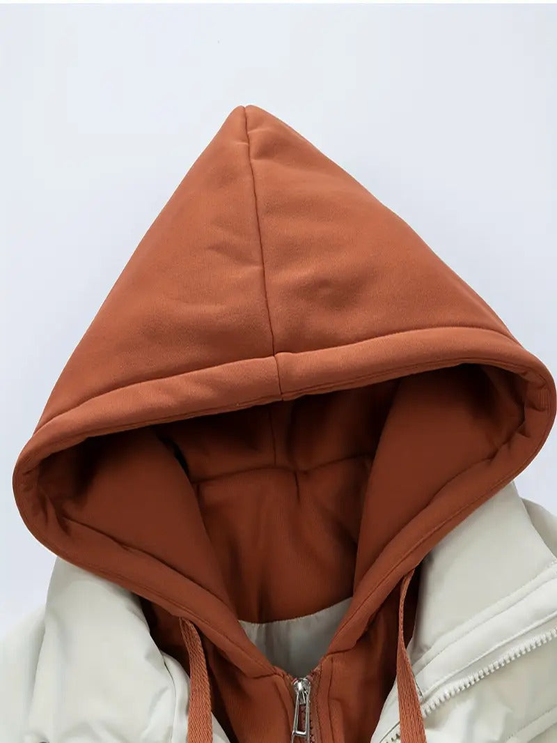 Men’s Hooded Puffer Jacket – Dual-Tone Winter Jacket with Extra Warm Padding