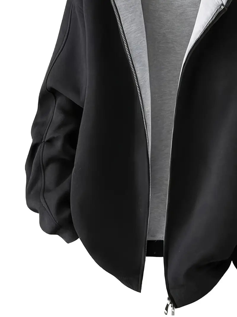 Zip-Up Hooded Jacket – Casual Lightweight Hoodie Coat