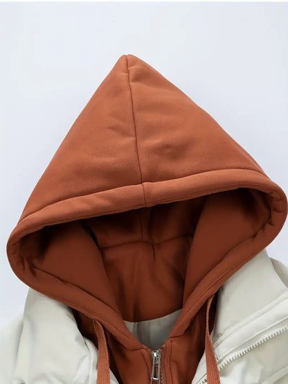 Hooded Puffer Jacket – Warm Quilted Winter Coat with Drawstring Hood