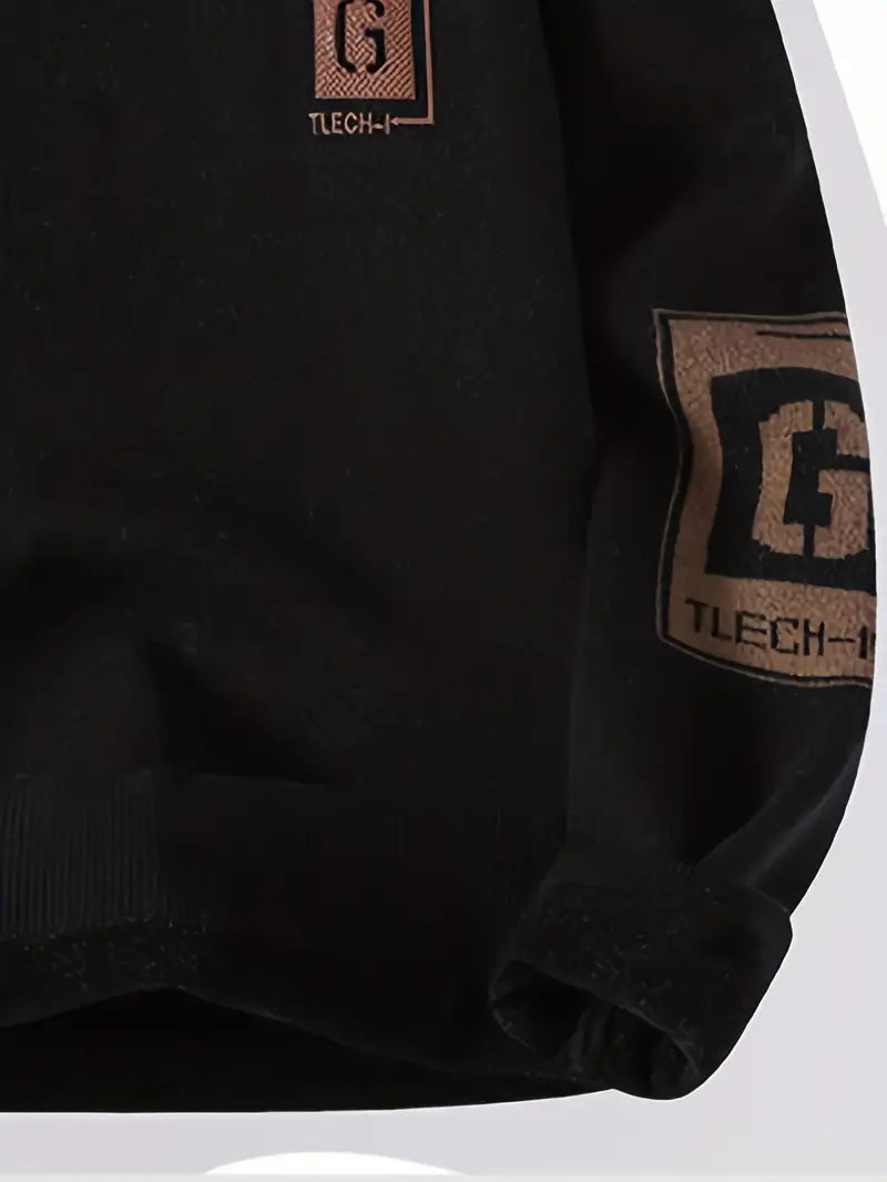 Black Graphic Crewneck Sweater – Streetwear Pullover