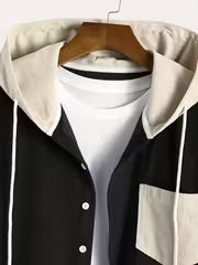 Corduroy Hooded Shirt Jacket – Casual Button-Up Hoodie