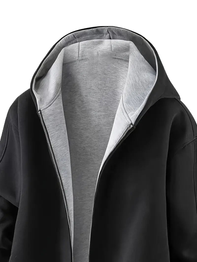 Zip-Up Hooded Jacket – Casual Lightweight Hoodie Coat