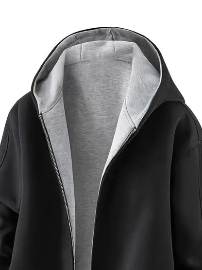 Zip-Up Hooded Jacket – Casual Lightweight Hoodie Coat