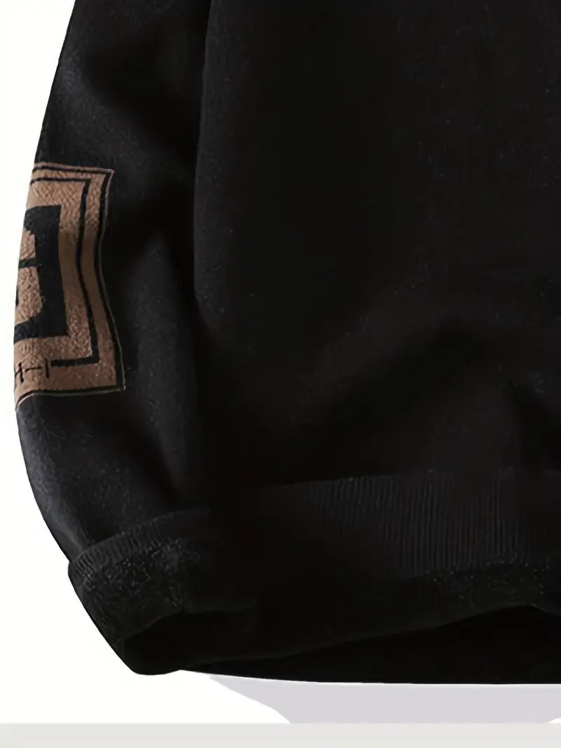 Black Graphic Crewneck Sweater – Streetwear Pullover