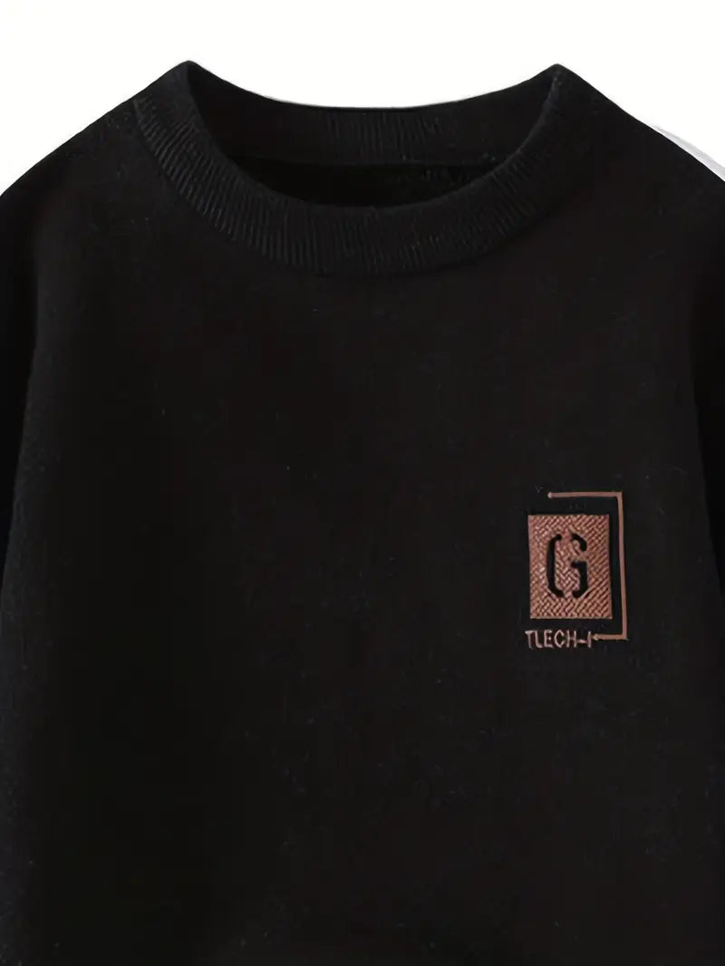 Black Graphic Crewneck Sweater – Streetwear Pullover