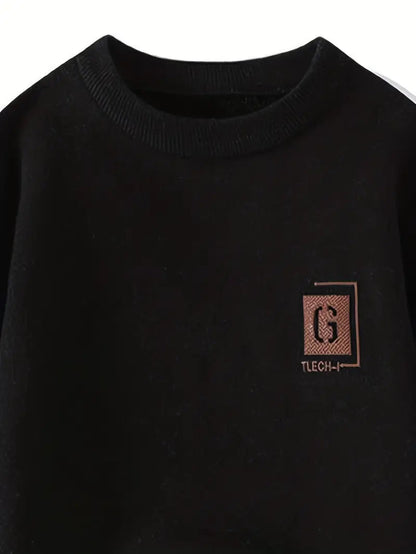 Black Graphic Crewneck Sweater – Streetwear Pullover