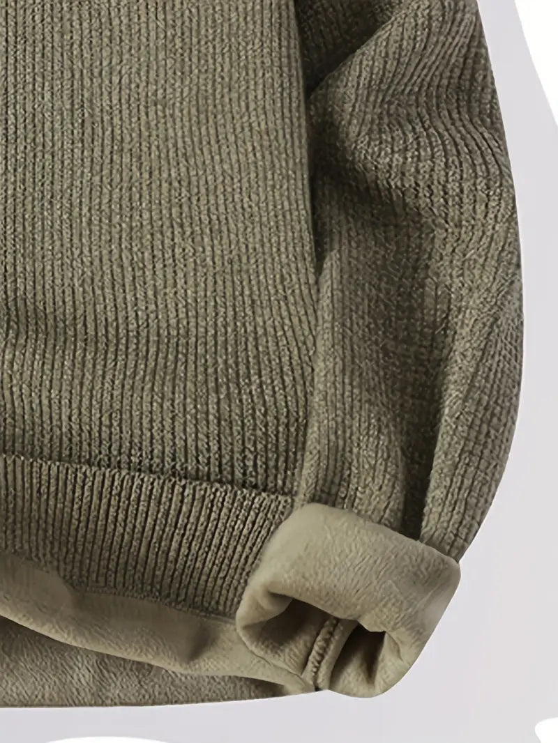 Ribbed Knit Crewneck Sweater – Minimalist Winter Pullover