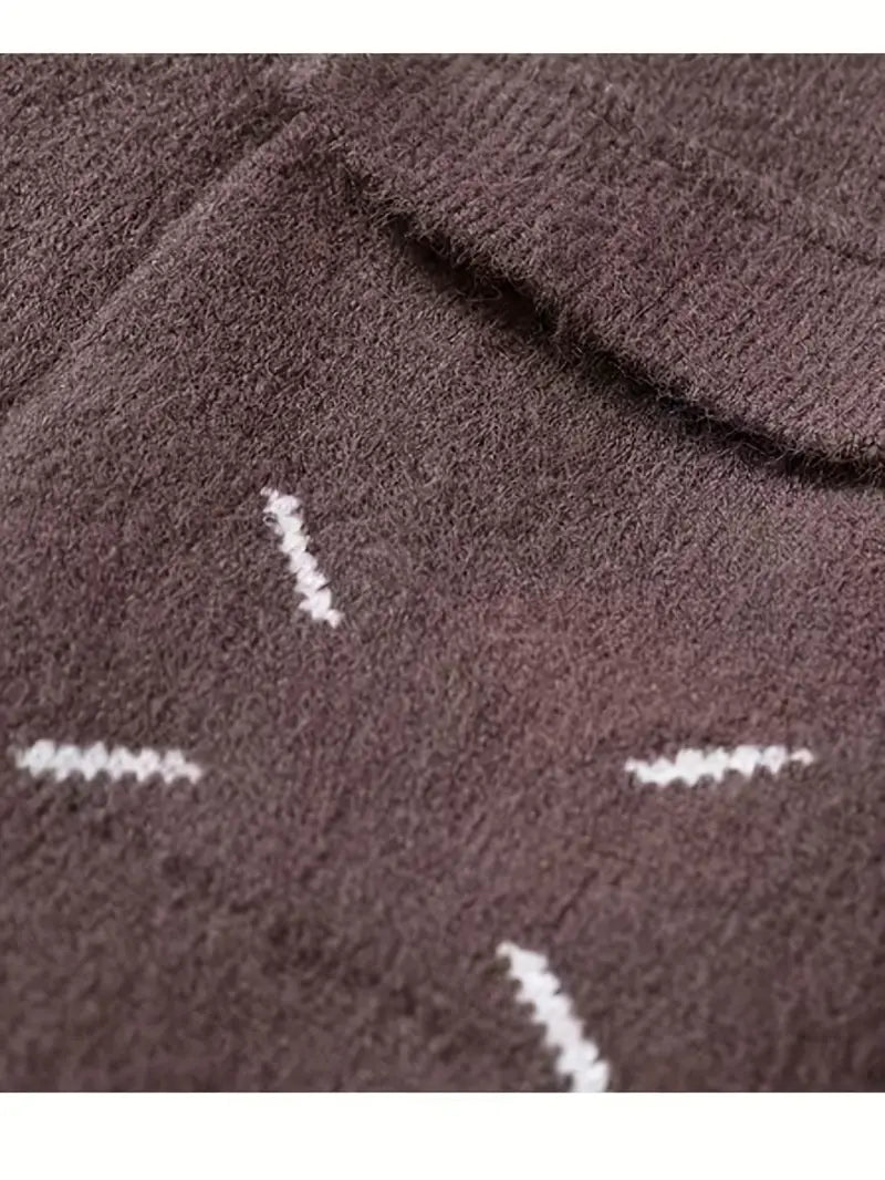 Color Block Knit Sweater – Pink Patchwork Crewneck Pullover