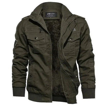 Men’s Army Style Tactical Jacket – Military Cargo Winter Jacket