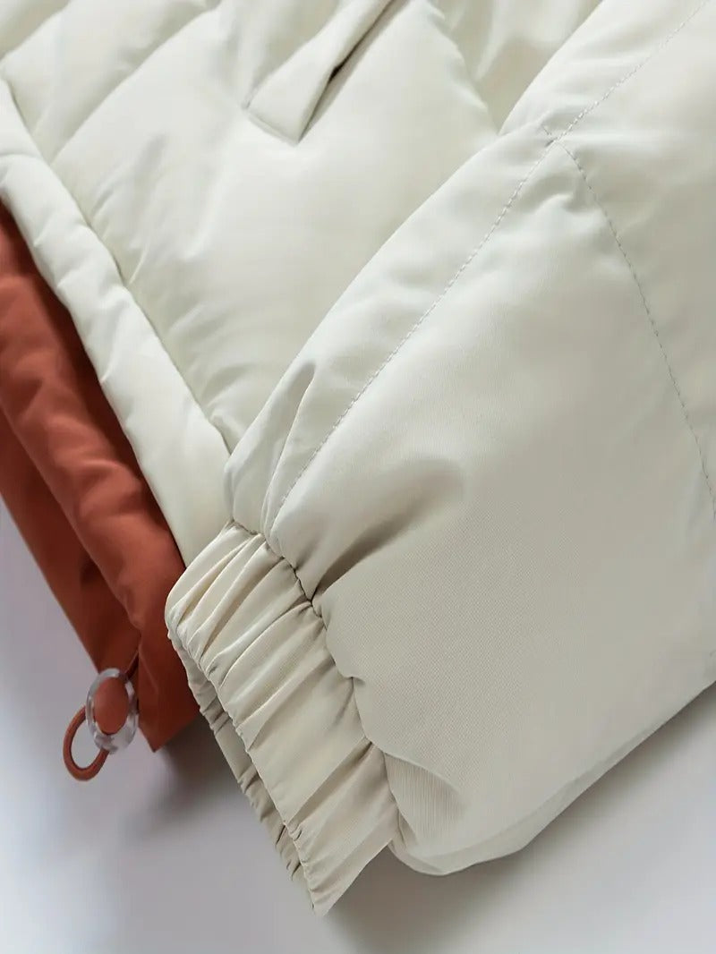 Men’s Hooded Puffer Jacket – Dual-Tone Winter Jacket with Extra Warm Padding