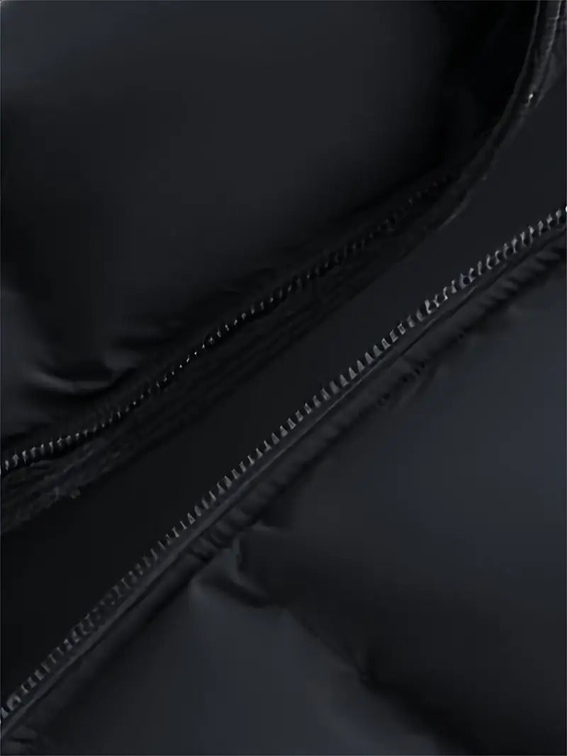 Men’s Hooded Puffer Jacket – Two-Tone Winter Jacket with Corduroy Collar