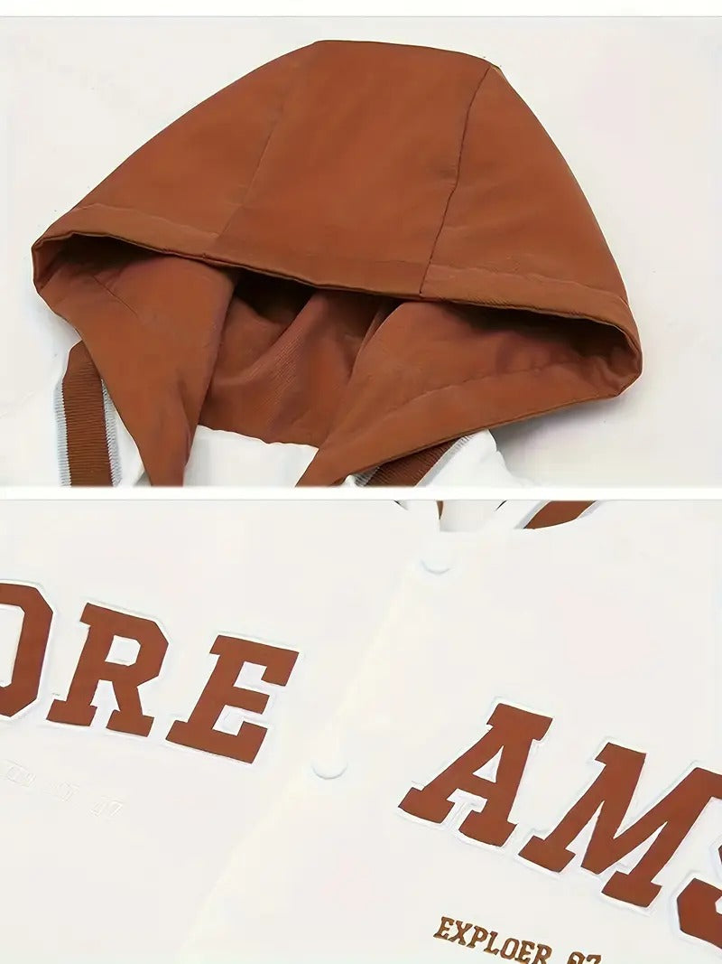 Men’s Hooded Varsity Jacket – “Dreams” Casual Winter Jacket